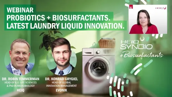 HeiQ probiotic biosurfactant laundry liquid webinar 2025